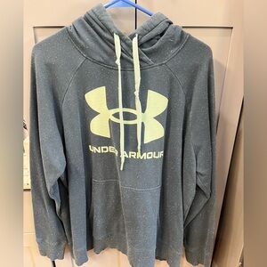Under Armour Blue Gray Hoodie with mint color Logo Womens XL